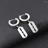 Stud Earrings 1Pair The Latest Fashion Creative Blade Pendant Titanium Steel Ear Clip Stainless Circular Planar