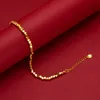 Bedelarmbanden echte 18K gouden kettingarmband voor vrouwen puur verstelbare trendy laser kralen fijne sieraden cadeau 230303