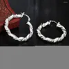 Stud Earrings Vintage Twisted Rope Hoop 925 Silver Jewelry For 2023 Women Luxury Wedding Party Gift Trenc Charm