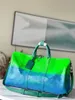 Designer Chess Keepall Bandouliere 50 Boston M59712 Keepall 50B Taurillon Illusion Blue Green Handbag Spalla Borsa da viaggio per spalla 7A Migliore qualità