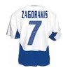 2004 كرة قدم جودة النسيج النسيج الأول اليونان الرجعية الساريس Giakoumakis Nikolaidis Zagorakis Karagounis Home Away Vintage Jersey for Classic Men Football