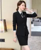 Damespakken Blazers Formele marineblauwe blazer vrouwenbedrijf met rok- en jasetsets Elegant Ladies Office Uniform Design Style