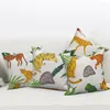 Kussen luipaard tropische plant blad kussensloop polyester bank gooi decoratieve deksel thuisbed decor couch cojines