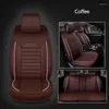 Fundas de asiento de coche 9PCS Automóviles de lujo universales Funda de cuero usable 5 Asientos Accesorios interiores