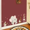 Adesivos de parede desenho anime anime elefante girafa feliz história infantil decoração de decoração anti -areia e à prova d'água