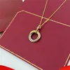 Fashion loop charms carti necklace love series circle pendant women men 18k gold plated rope chain initial diamond pendant necklaces dainty jewelry for friend