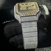 Roségold-Armbanduhr mit großen Diamanten und römischen Ziffern, gemischtes Silber, mit kubischem Zirkonium