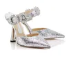 2023 Original Box Sparkling paljetter Lace Red Wedding Shoes Bekväm designer Bridal Point Toe High Stiletto Heels Dress