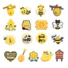 Wholesale 100Pcs PVC Yellow Bee Flower Honey House Kind Sweet Buckle Shoe Charms Adult Accessories For Wristband Button Clog Decorations