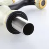 Bathroom Sink Faucets Luxury Black And Gold Solid Brass Jade Stone Waterfall Faucet Basin Vanity Mixer Tap