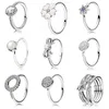 925 سيلفر نساء Fit Pandora Ring الأصلي حلقات أزياء التاج القلب وصلت Ring Ring Charms 9 Style DIY Crystal