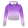 Felpe con cappuccio da uomo Gradiente 3D Uomo e donna Felpa a maniche lunghe sexy a vita alta Top Stampa Pullover con cappuccio casual Completo