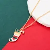 Hänge halsband julgran halsband jultomten choker penguin strumpor kedja kvinnors smycken gåvor
