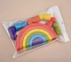 Houten regenboog stenen natuurlijke houten speelgoed bouwsteen set educatieve kleuterschool benodigdheden baby cadeau