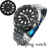 Polshorloges originele 44 mm heren casual mode automatisch horloge zilveren roestvrijstalen vaste kas blackdial saffierglas NH35A