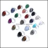 Cluster ringen ovaal kristal kallaite witte groene roos roze kwarts mode open maat brincos pendientes sieraden voor mannen vrouwen dr dhmd6