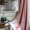 Curtain Cotton Linen High Quality Stripe Design Semi-shading Blackout Woven Grommets Top Rod Pocket Hooks Bay Window Built-in