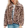 Prendas de abrigo de piel sintética para mujer, moda cálida de invierno, chaqueta con estampado de leopardo, abrigo con capucha, abrigos largos, prendas de vestir