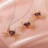 Dangle Earrings Exaggerated Personality Crab Stud Necklaces Set For Female Punk Trendy Style Animal Ear Jewelry Choker Wholesale