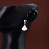 Pendientes colgantes de diseño en forma de abanico BUIGARI para mujer, joyería de estilo clásico de moda de lujo de la más alta calidad, regalo de aniversario 021