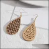 Charm Teardrop Inspired Leopard Print Snakeskin Pu Leather Charms Earrings Geometric Women Jewelry Drop Delivery Dhdsx