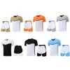 Crew neck pullover short sleeve Mens Tracksuits suit ice silk elastic speed dry running Tshirt tracksuits