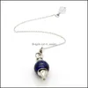 Pendant Necklaces Handmade Healing Crystal Natural Lapis Lazi Pendum Necklace Dowsing Amet Gem Stone Gift Drop Delivery Jewelry Penda Dhbvy