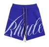 rhude shorts designer mens shorts RHUDE lettering LOGO Jacquard knitted wool casual shorts men women sport running shorts home outdoor pants holiday leisure shorts