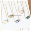 펜던트 목걸이 거리는 Druzy Crystal Natural Stone Necklace Gold Copper Wire Wrap Rose Quartz Chakra Healing Jewelry DHB9B