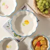 그릇 wshyufei 에어 프라이어 일본 가정용 오븐 베이킹 세라믹 증기 계란 가정용 제품 주방웨어를위한 특별 그릇