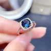 Pierścionki ślubne europejskie i amerykańskie geometria Kobiety ciemnoniebieski kryształ cyrkon Diamond Ring Girl