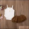 Clothing Sets 3 Style Infant Baby Girl Clothes Sleeveless Sling Tops Romperaddfloral Print Tutu Skirt Outfit Sunsuit Girls Summer Se Dhikf