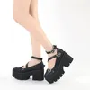 Dress Shoes Drop 2023 Women Creepers Gothic Platform Slip On High Heels Mary Jane Leather Plus Size 41 42 43