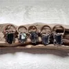 Hänghalsband fuwo svart turmalin med antik kopparpläterad naturlig semi ädelsten retro smycken grossist pd376 5st