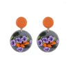 Kolczyki Dangle Lovely 3D Flower Polimroom Polymer Clay for Women Sweet Unikalny design geometryczny wisiorek