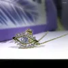 Pendant Necklaces RICKI 2023Big Eyes Eyelashes Zircon Choker Necklace Female Simple Niche Jewelry Birthday Gift