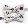 Bow Ties Cute Parent-child Wave Star Cartoon Printed Linen Bowtie Sets Men Kid Butterfly Father Son Gift Party Dinner Tie Accessories