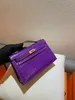 Designer Handbag Crocodile Leather 7A Quality Genuine Handswen Bags Sewn real purple many colorsto withqqPZH0