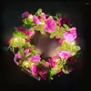 Fleurs décoratives 2.5M LED Rose Guirlande Creative Diy Saint Valentin Décoration De Mariage De Noël Arc Ficelle Faux Plante Vigne Décor À La Maison.