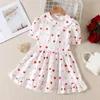 Fille Robes Saint Valentin Robe Toddler Filles À Manches Courtes Coeurs Imprimé Volants Princesse Enfants Costume De Fête Disfraz Robe