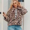 Prendas de abrigo de piel sintética para mujer, moda cálida de invierno, chaqueta con estampado de leopardo, abrigo con capucha, abrigos largos, prendas de vestir