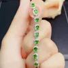 Pulseras de boda para mujer, estilo europeo y americano, estudiantes, imitación fresca, turmalina verde esmeralda, pulsera chapada en oro blanco, regalo de cumpleaños, joyería para fiesta