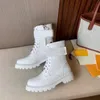 Autumn Winter Martin Boots Designer Woman Thick Soled Zipper Boot 100% Soft Cowhide Lady Platform Casual Shoe Leather Fashion High Top Women Size 35-38-42 Med Box