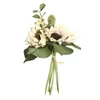 Flores decorativas grinaldas 1 bando 4pcs caem de seda artificial girassol Diy Branch para casamento em casa decoração de outono