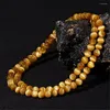 Strand Fashion Genuine Natural Gold Tiger's Eye Gem Stone Round Bead Stretch Bracciale Uomo Donna Crystal Barcelet 108 Beads