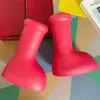Designer Head Rain Boots Outdoor Rubber Red Boot Man Woman Thick Bottom NonSlip Booties Fashion Platform Middle Tube Booty4220838