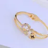 7Style Brace de mode Bracelets Femme Letter Bangle Crystal 18K Gold plaqué en acier inoxydable Lovers de mariage Bijoux5614801