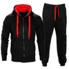 Men's Hoodies 2023 Autumn Winter Sweatsuit Sets 2 Piece Zipper Jacket Track Suit Pants Casual Tracksuit Men Sportswear Set Clothes