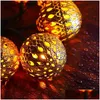 Led Strings 10/20 Moroccan Ball String Lights Romantic Fairy Lantern Light Hanging Garden Lamp Garlands Christmas Party Decor Drop D Dhace