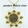 Pendant Necklaces 1pcs Mens Womens Fashion Yellow Gold Color Flower Pendants Optional Necklace Chains